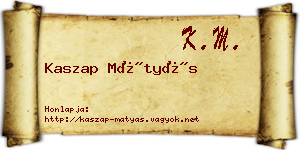 Kaszap Mátyás névjegykártya