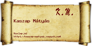 Kaszap Mátyás névjegykártya