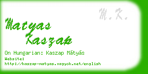matyas kaszap business card