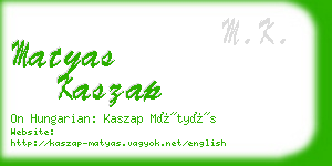 matyas kaszap business card